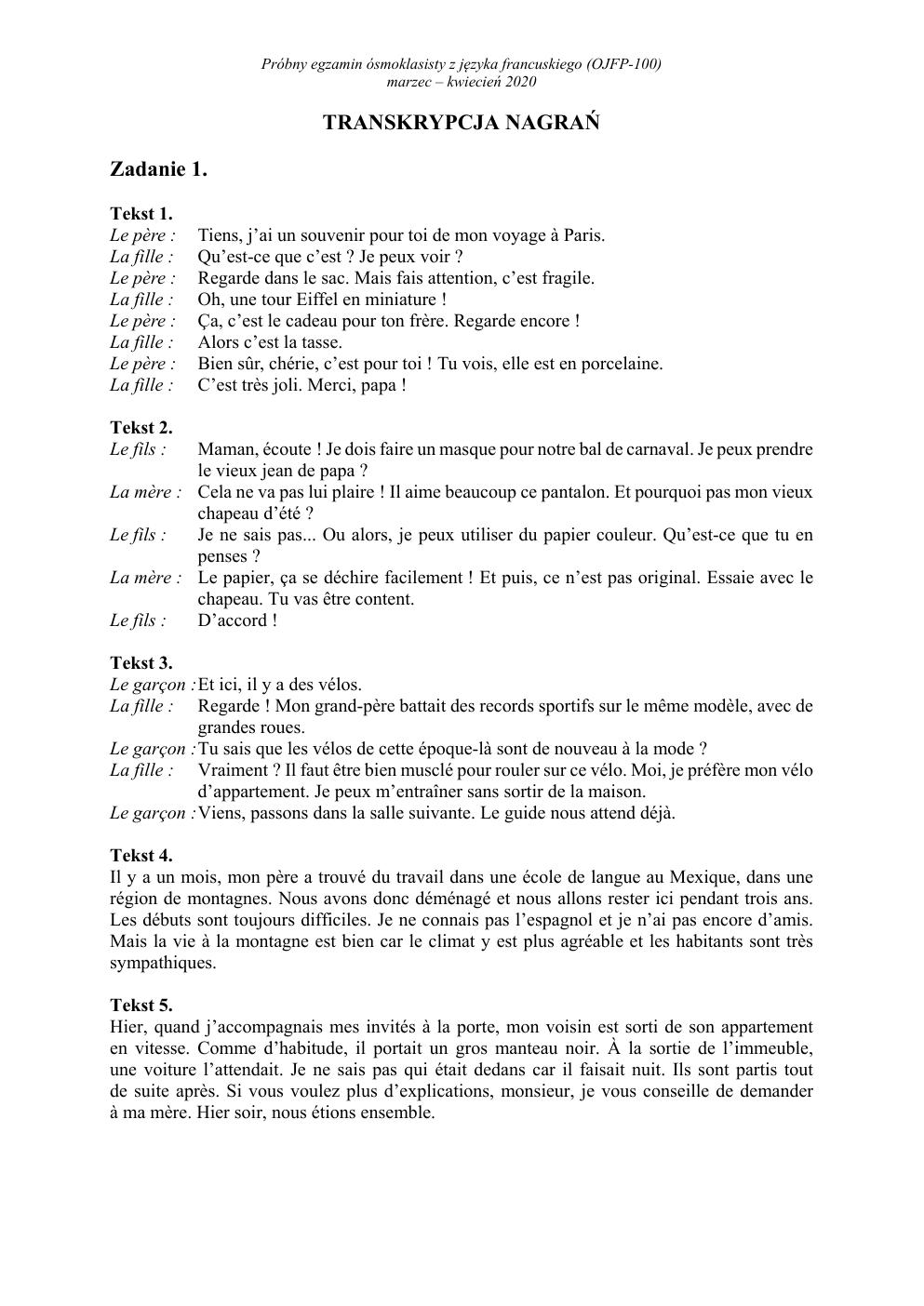 transkrypcja - francuski - egzamin ósmoklasisty 2020 próbny-1