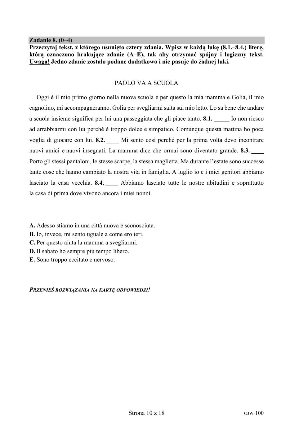arkusz - włoski - egzamin ósmoklasisty 2020 próbny-10
