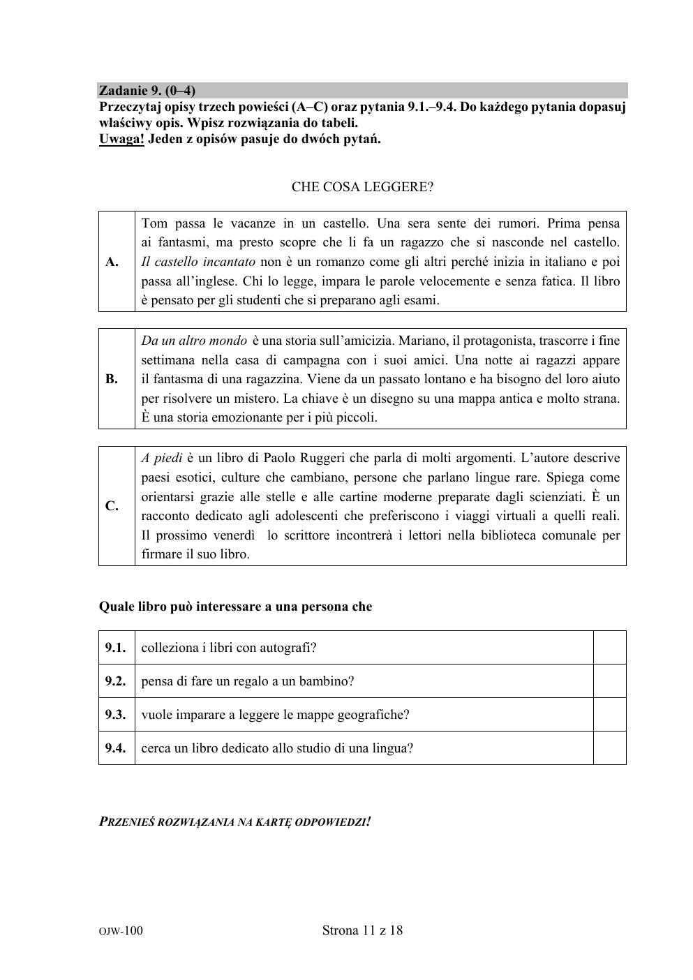 arkusz - włoski - egzamin ósmoklasisty 2020 próbny-11