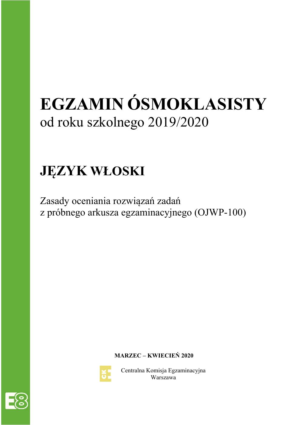 odpowiedzi - włoski - egzamin ósmoklasisty 2020 próbny-01