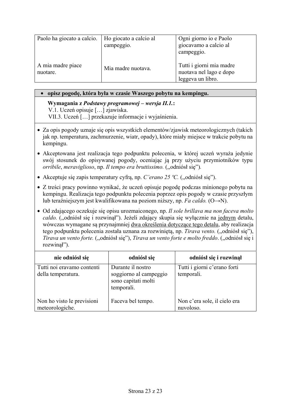 odpowiedzi - włoski - egzamin ósmoklasisty 2020 próbny-23