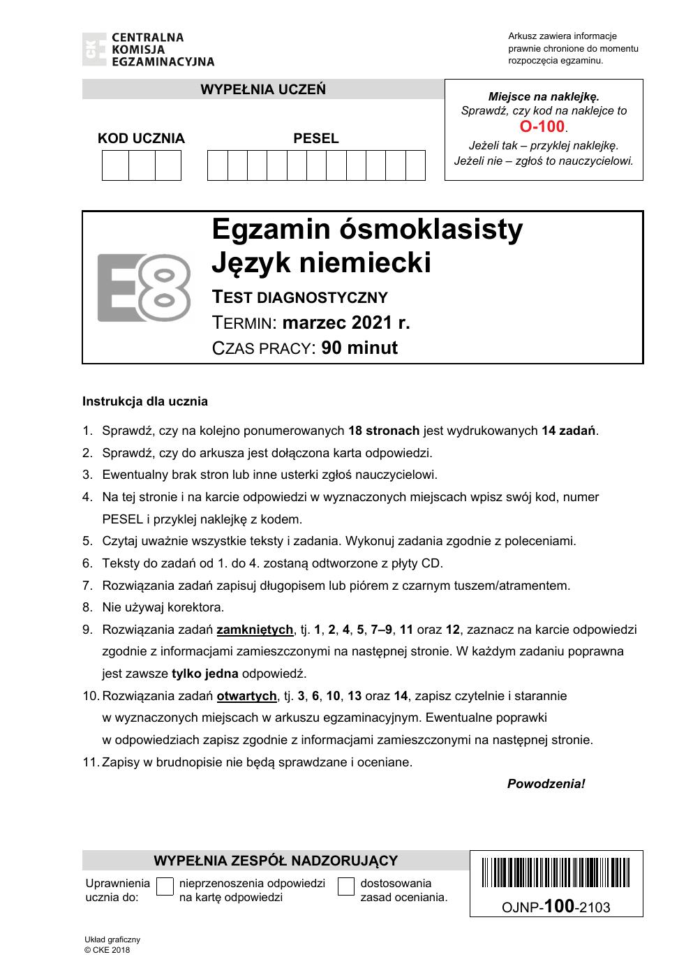 arkusz - niemiecki - egzamin ósmoklasisty 2021 próbny-01