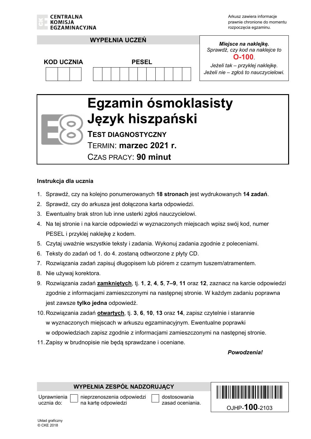 arkusz - hiszpański - egzamin ósmoklasisty 2021 próbny-01