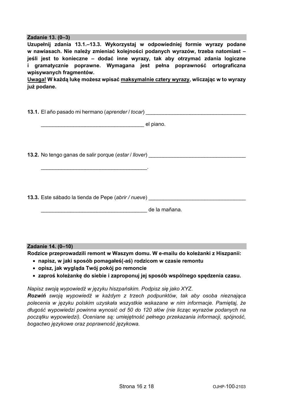 arkusz - hiszpański - egzamin ósmoklasisty 2021 próbny-16