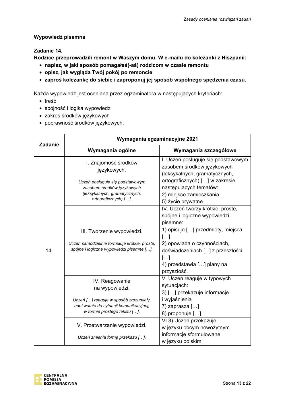 odpowiedzi - hiszpański - egzamin ósmoklasisty 2021 próbny-13