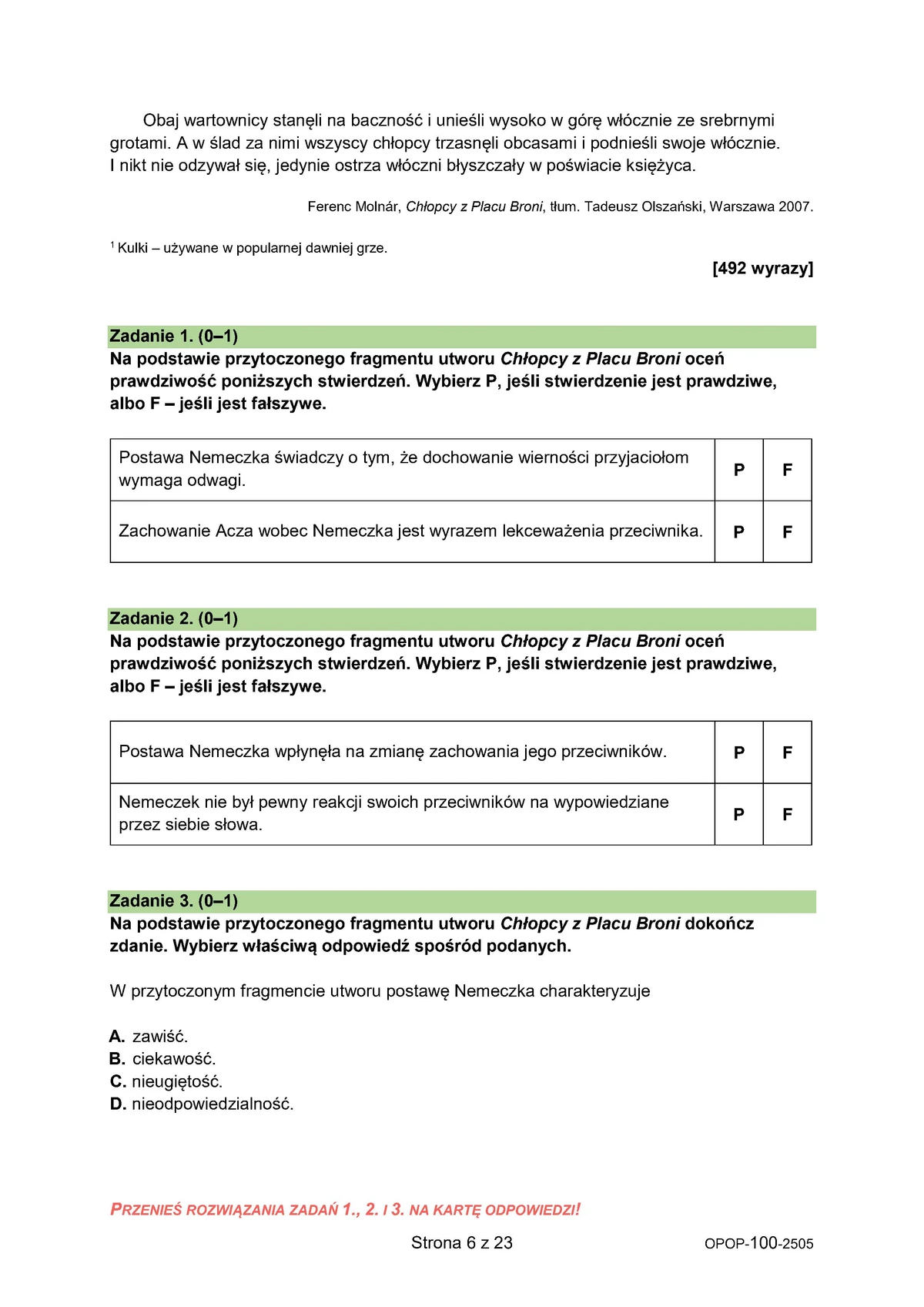 arkusz - polski - egzamin ósmoklasisty 2025 - 0006
