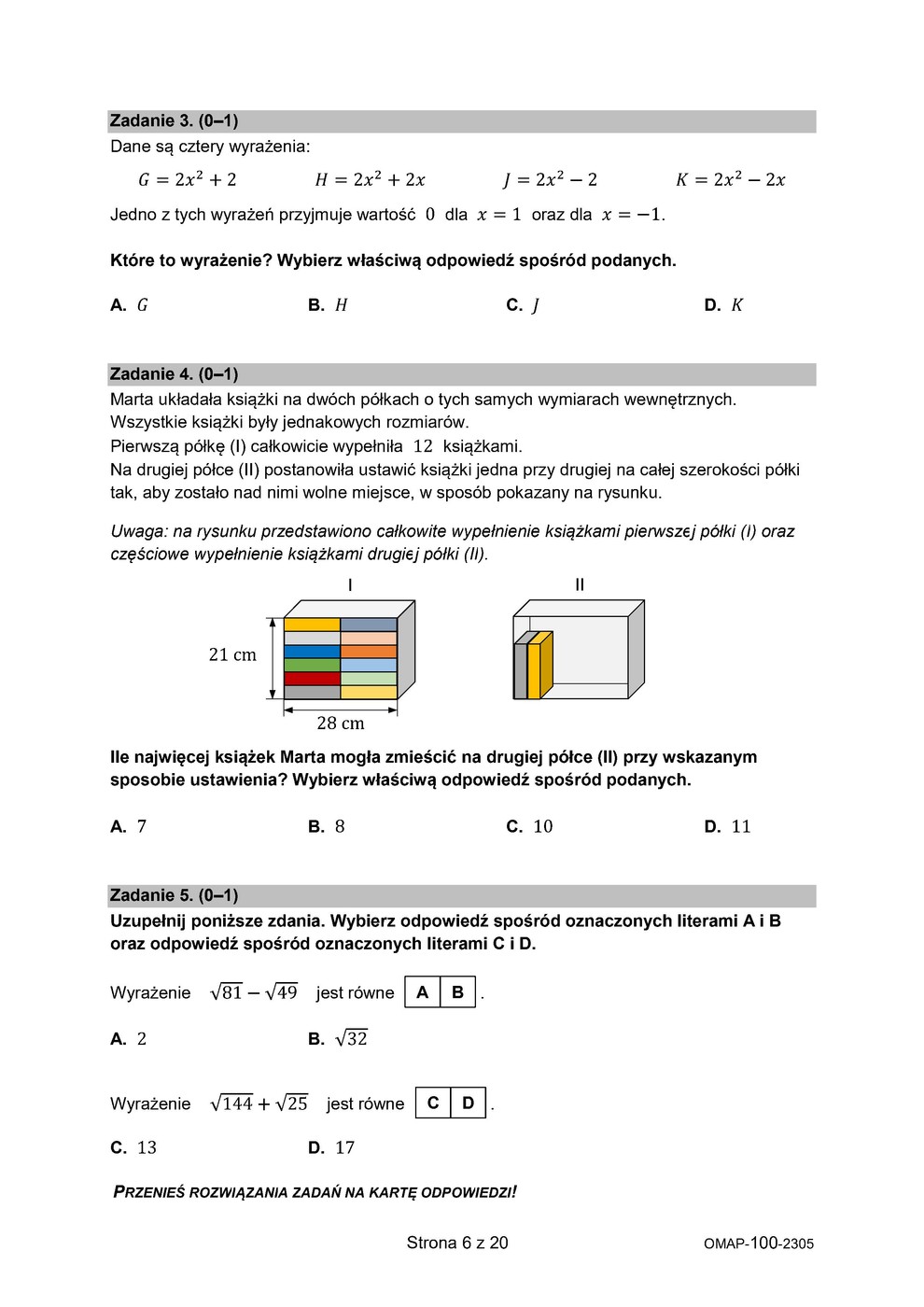 arkusz - matematyka - egzamin ósmoklasisty 2023 - 0006