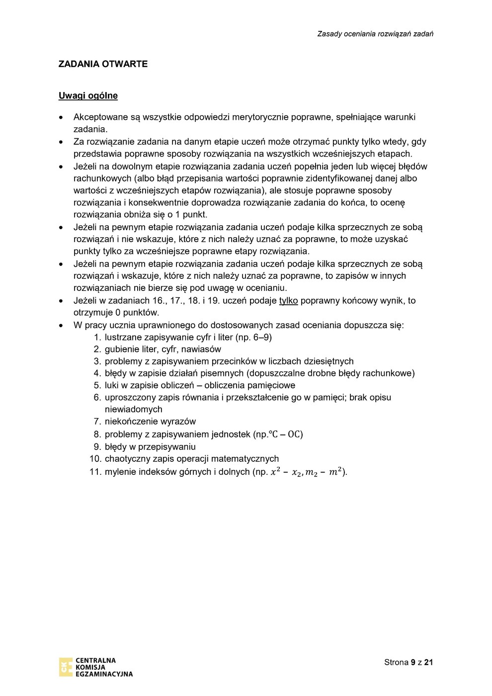 odpowiedzi - matematyka - egzamin ósmoklasisty 2023 - 0009