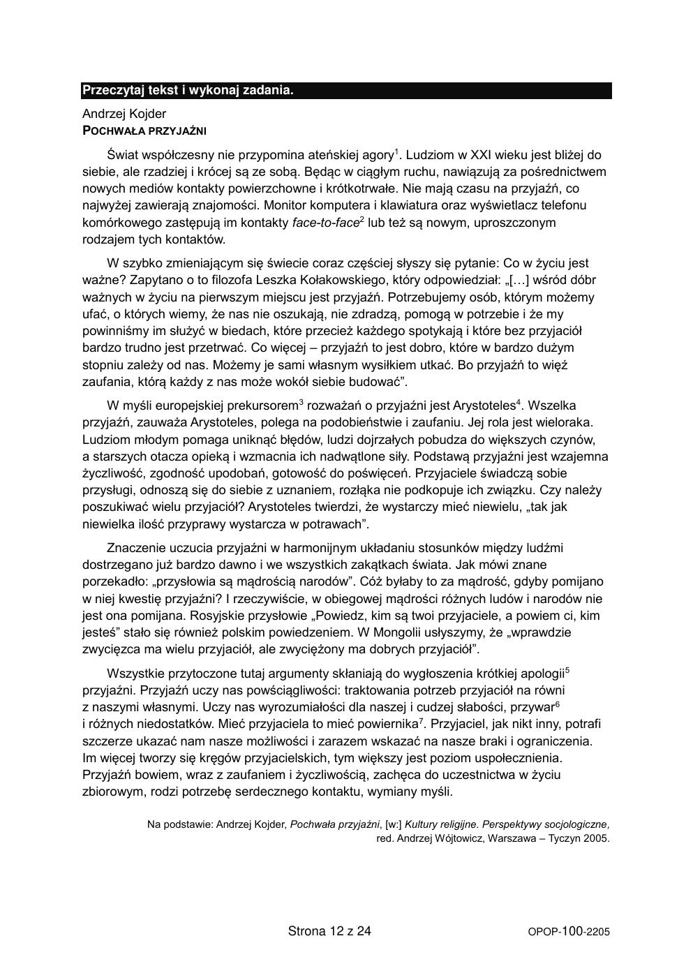 arkusz - język polski - egzamin ósmoklasisty 2022-12
