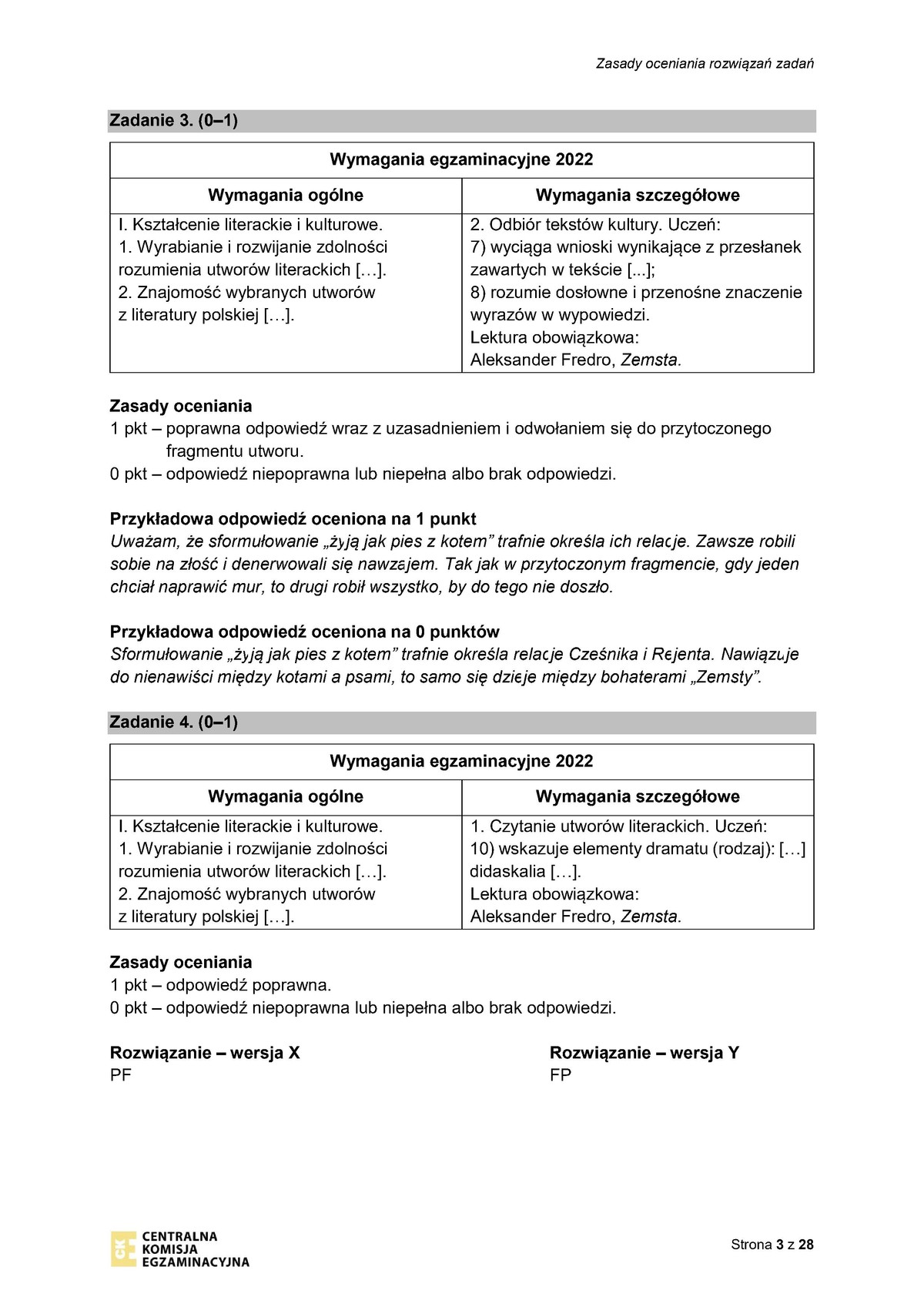 zasady oceniania - odpowiedzi - język polski - egzamin ósmoklasisty 2022 - 0003