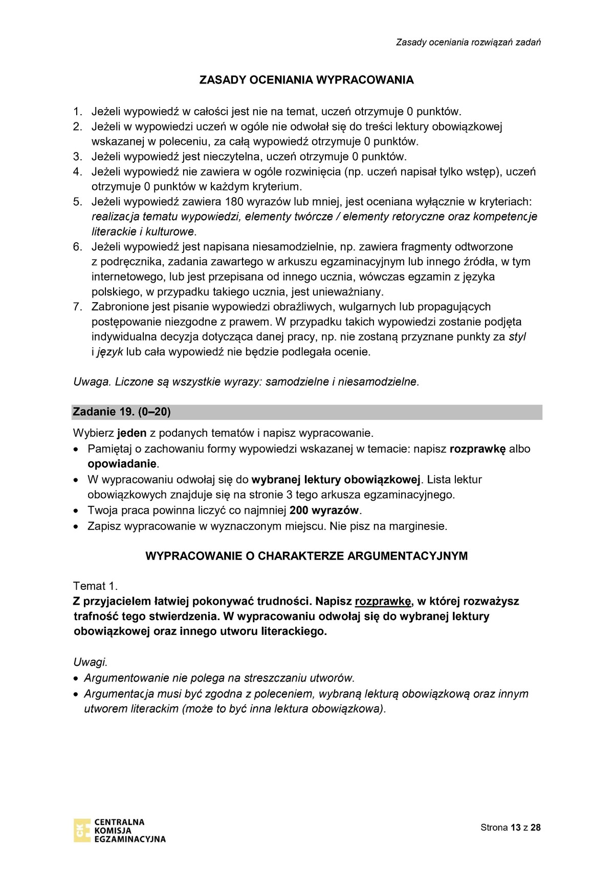zasady oceniania - odpowiedzi - język polski - egzamin ósmoklasisty 2022 - 0013