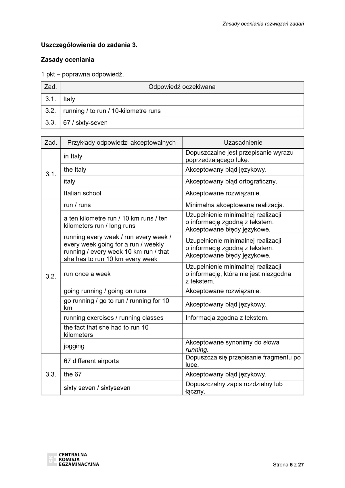 zasady oceniania - odpowiedzi - język angielski - egzamin ósmoklasisty 2022 - 0005