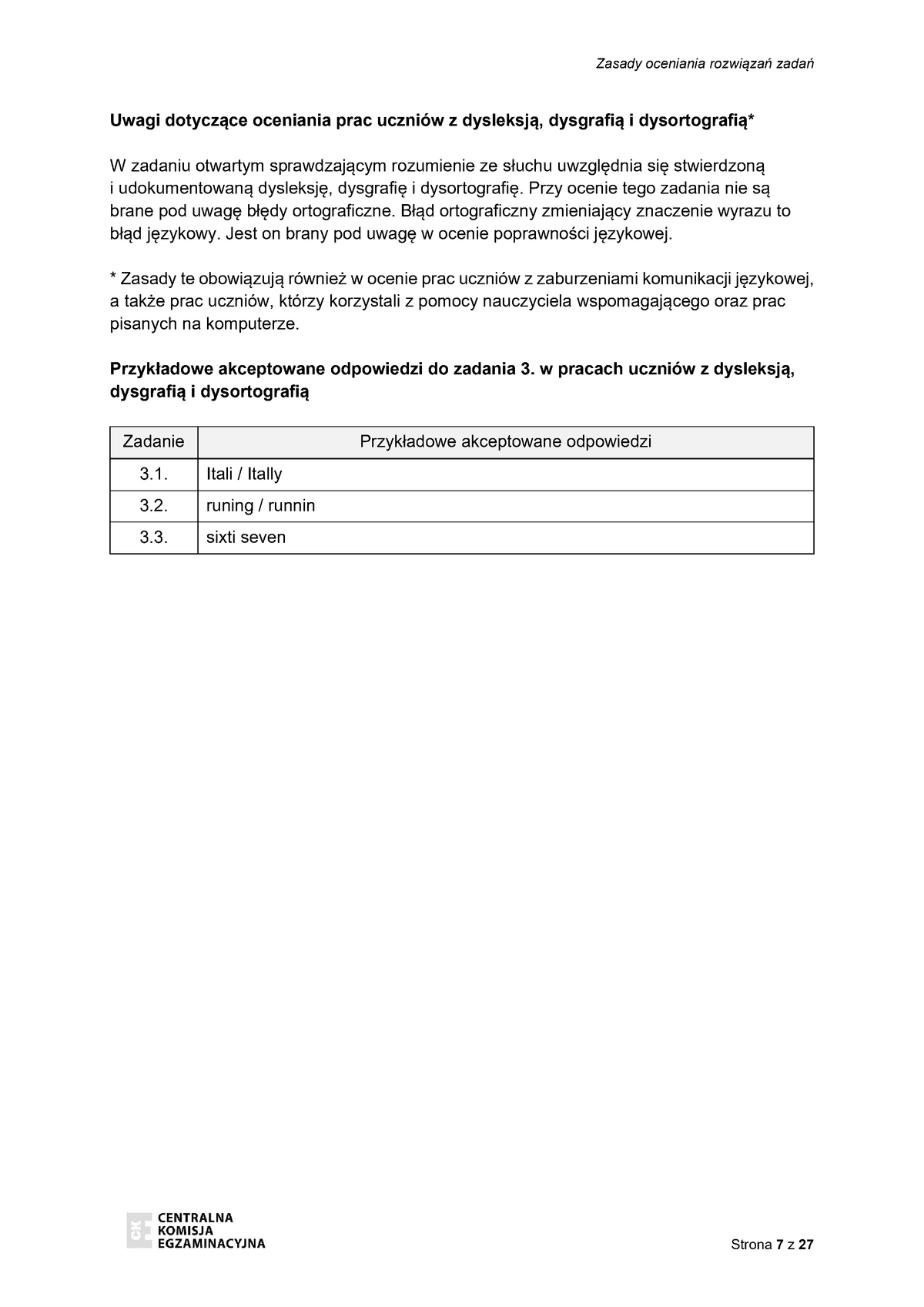 zasady oceniania - odpowiedzi - język angielski - egzamin ósmoklasisty 2022 - 0007