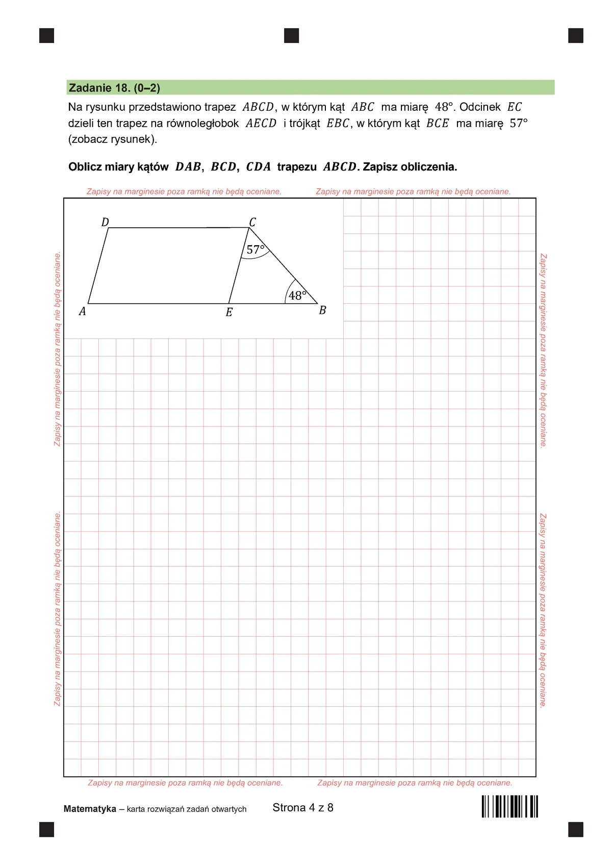 arkusz zdania otwarte - matematyka - egzamin ósmoklasisty 2025 - 0004