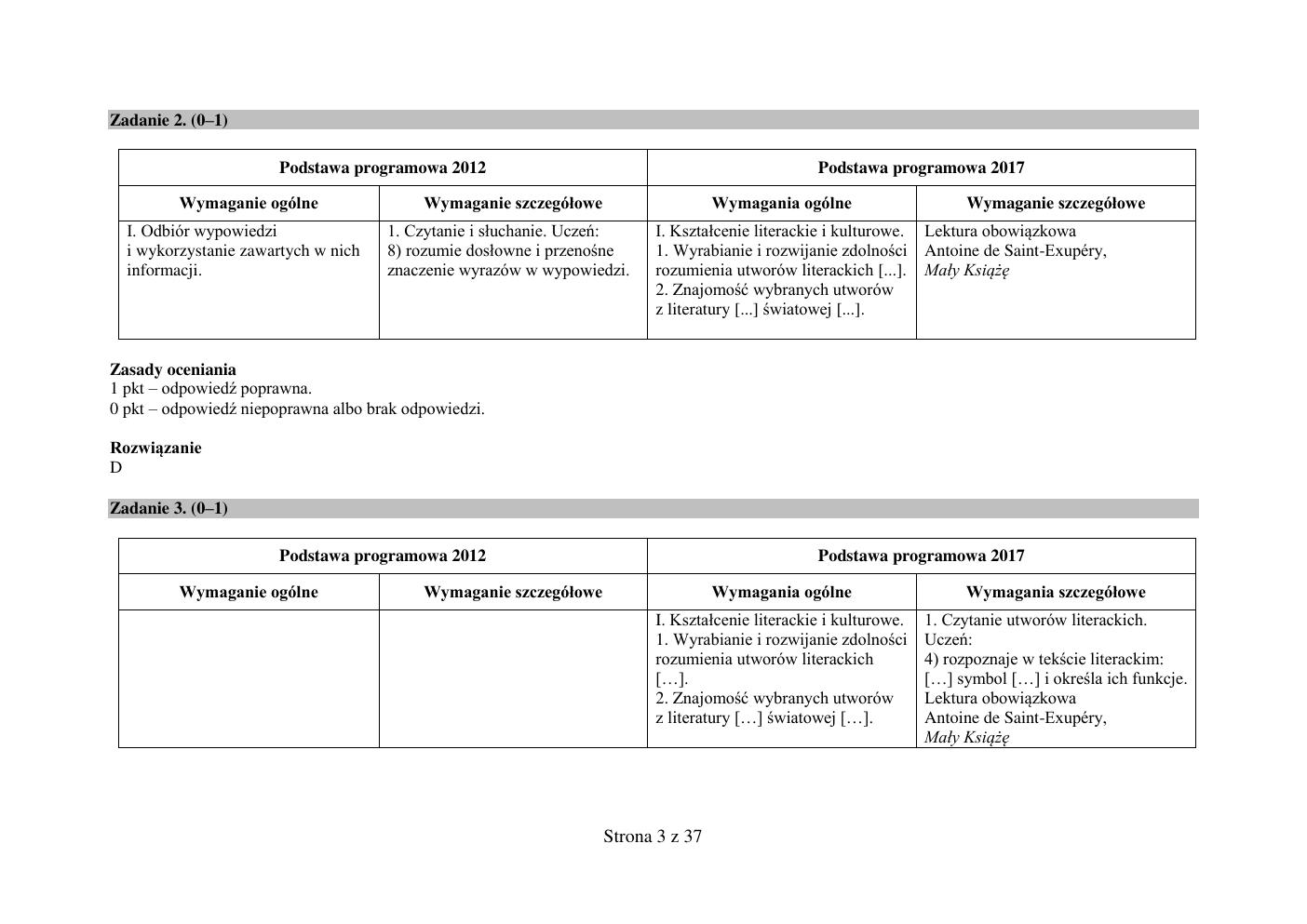 odpowiedzi - język polski - egzamin ósmoklasisty 2019-03