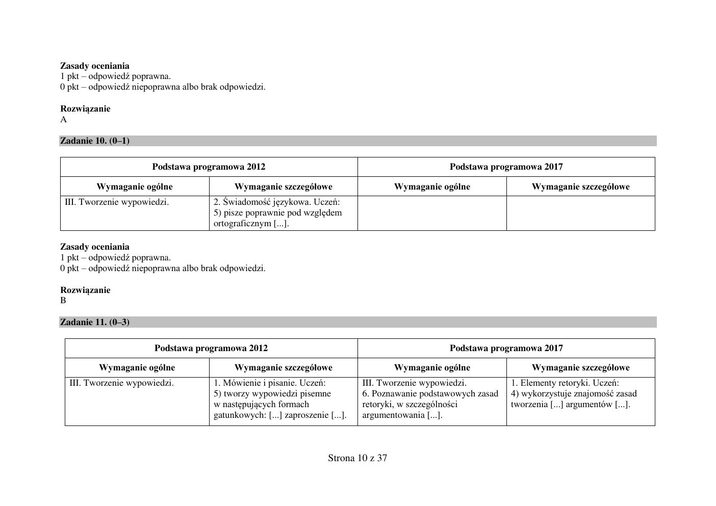 odpowiedzi - język polski - egzamin ósmoklasisty 2019-10