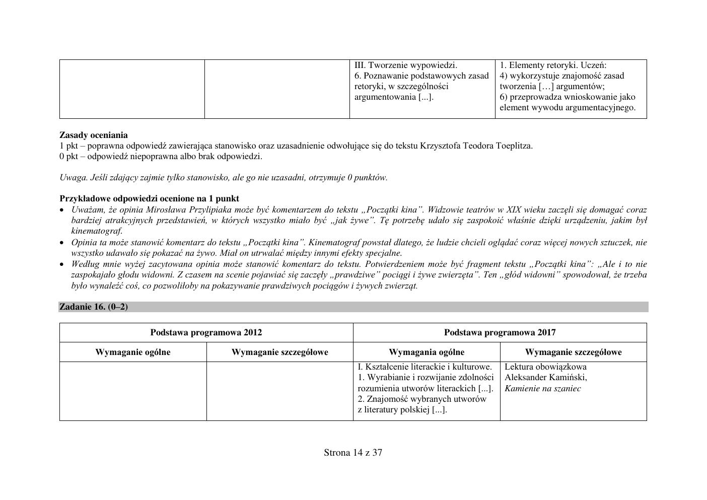 odpowiedzi - język polski - egzamin ósmoklasisty 2019-14