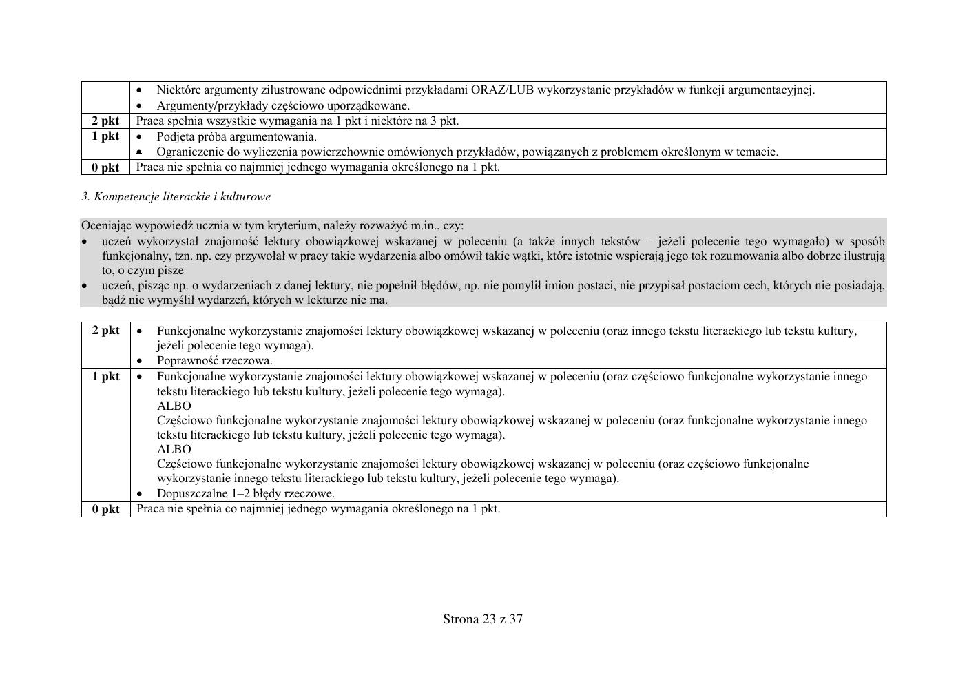 odpowiedzi - język polski - egzamin ósmoklasisty 2019-23