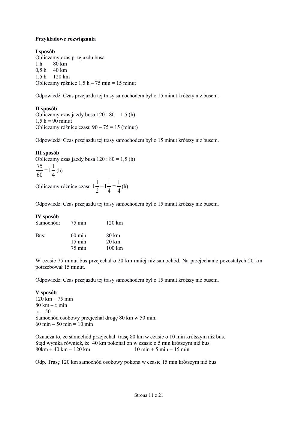 odpowiedzi - matematyka - egzamin ósmoklasisty 2019-11