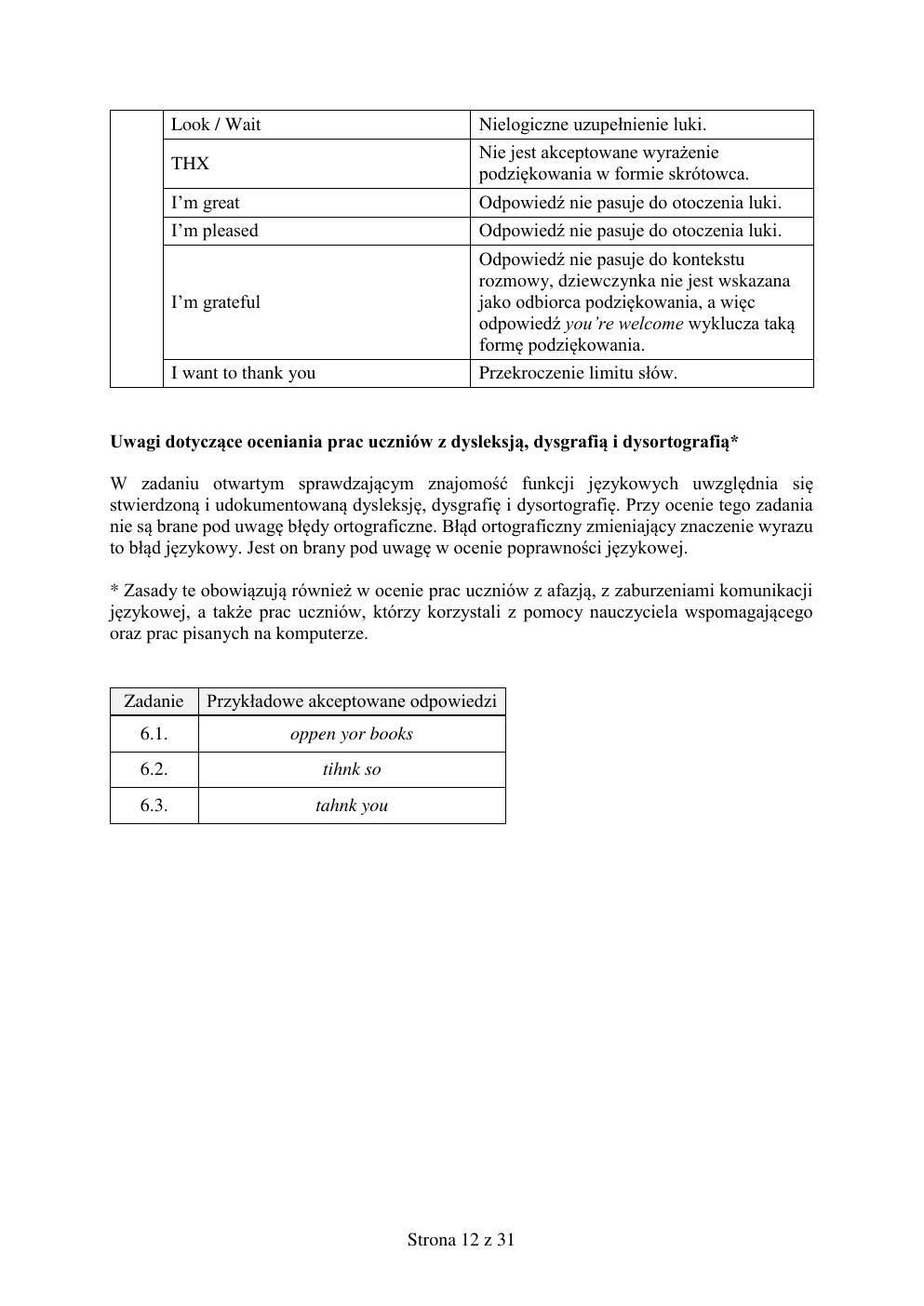 odpowiedzi - angielski - egzamin ósmoklasisty 2019-12