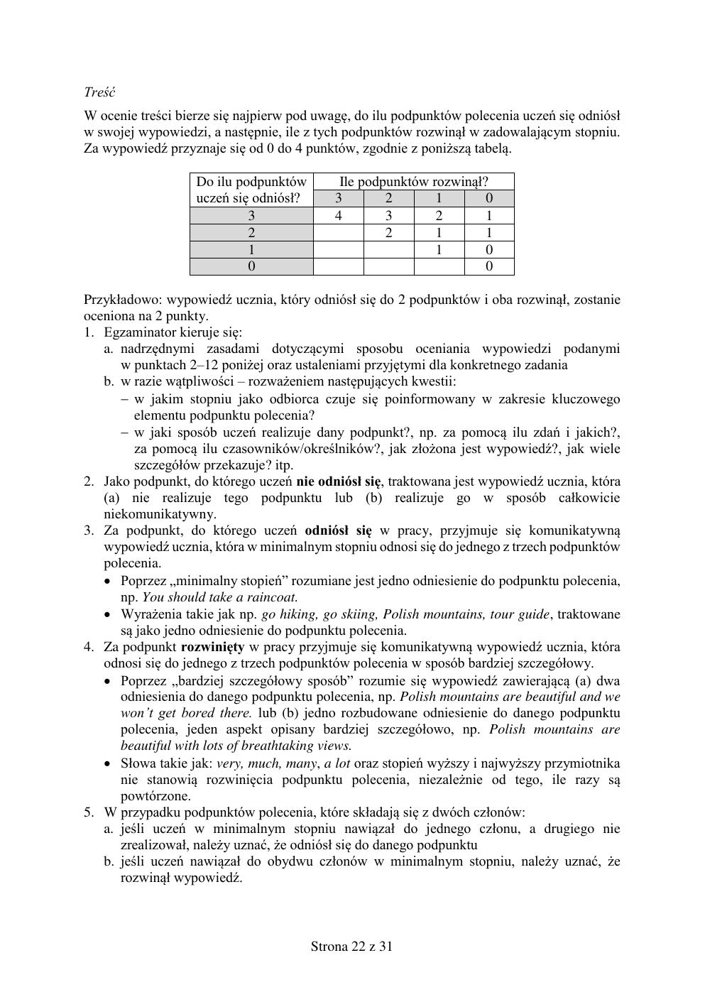 odpowiedzi - angielski - egzamin ósmoklasisty 2019-22