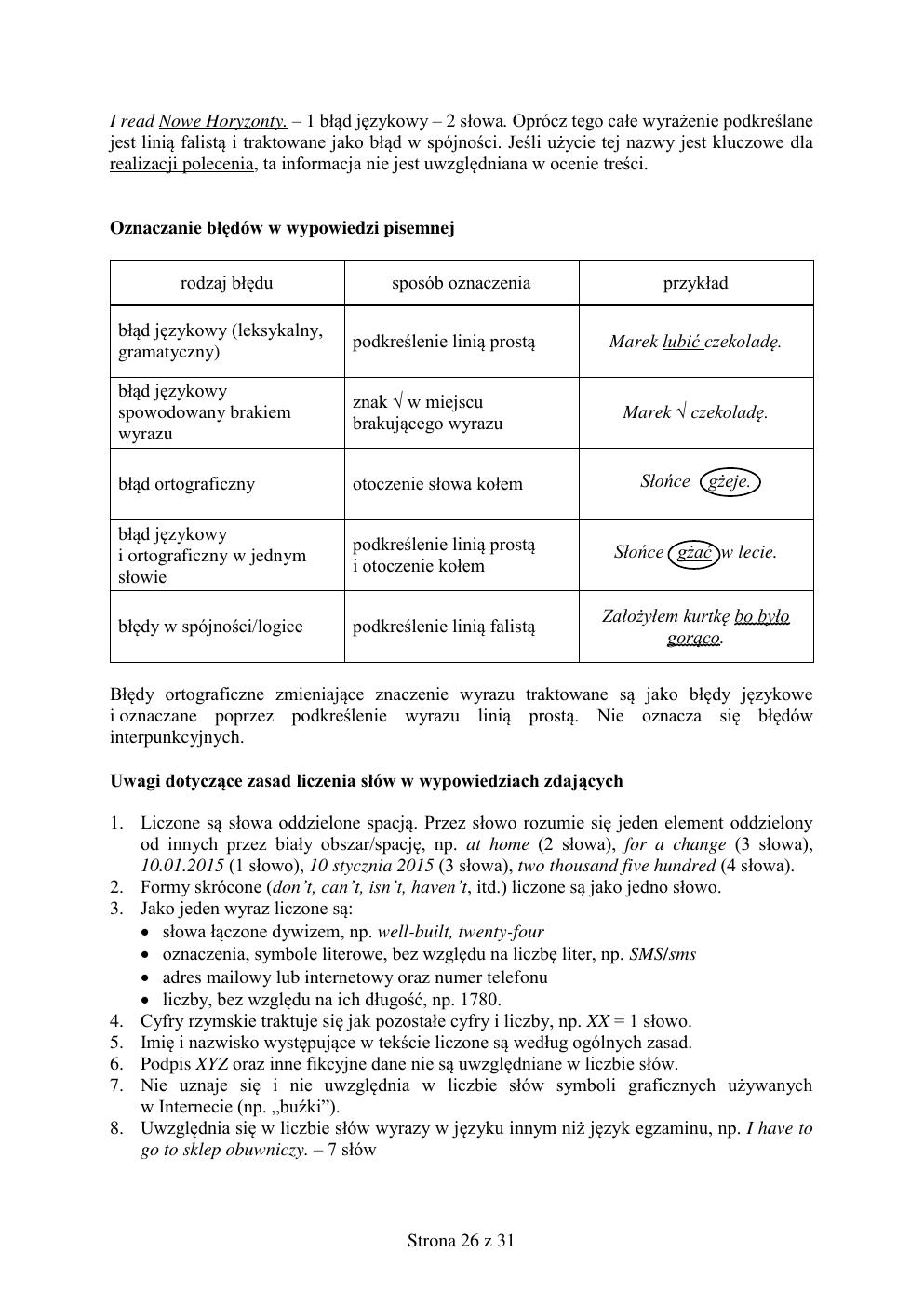 odpowiedzi - angielski - egzamin ósmoklasisty 2019-26