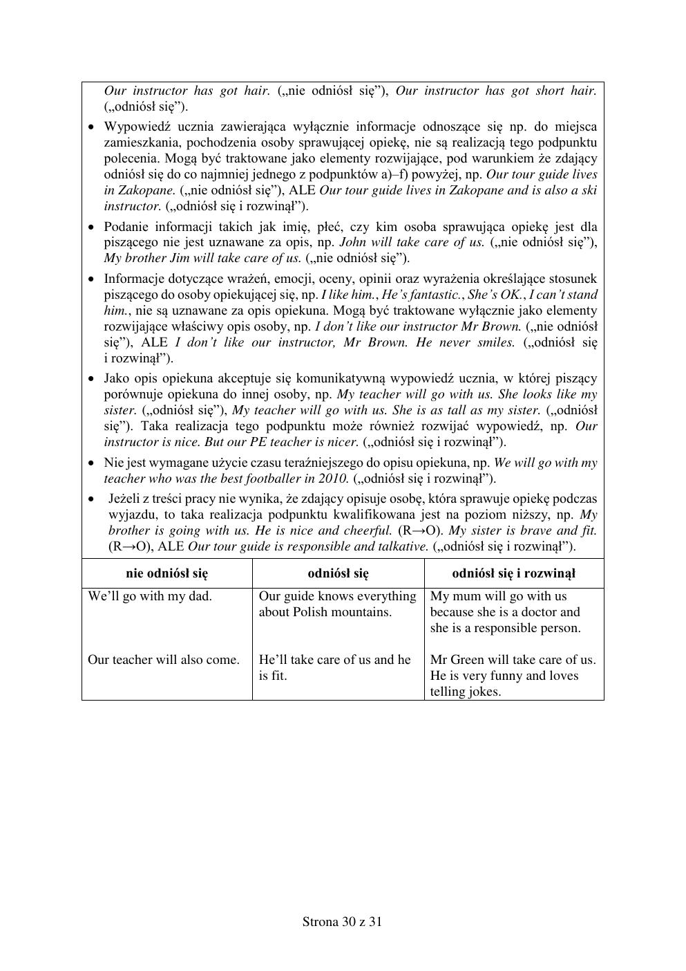 odpowiedzi - angielski - egzamin ósmoklasisty 2019-30