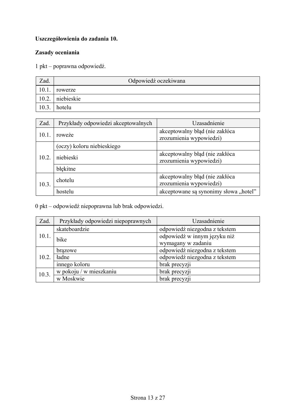 odpowiedzi - rosyjski - egzamin ósmoklasisty 2019-13