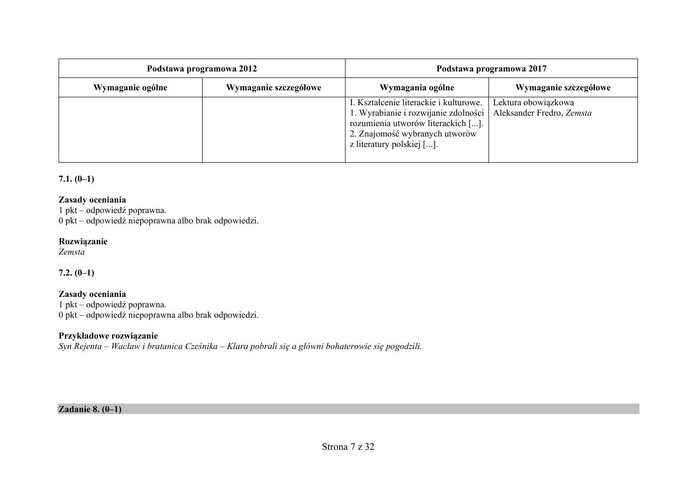 odpowiedzi - język polski - egzamin ósmoklasisty 2020 próbny-07