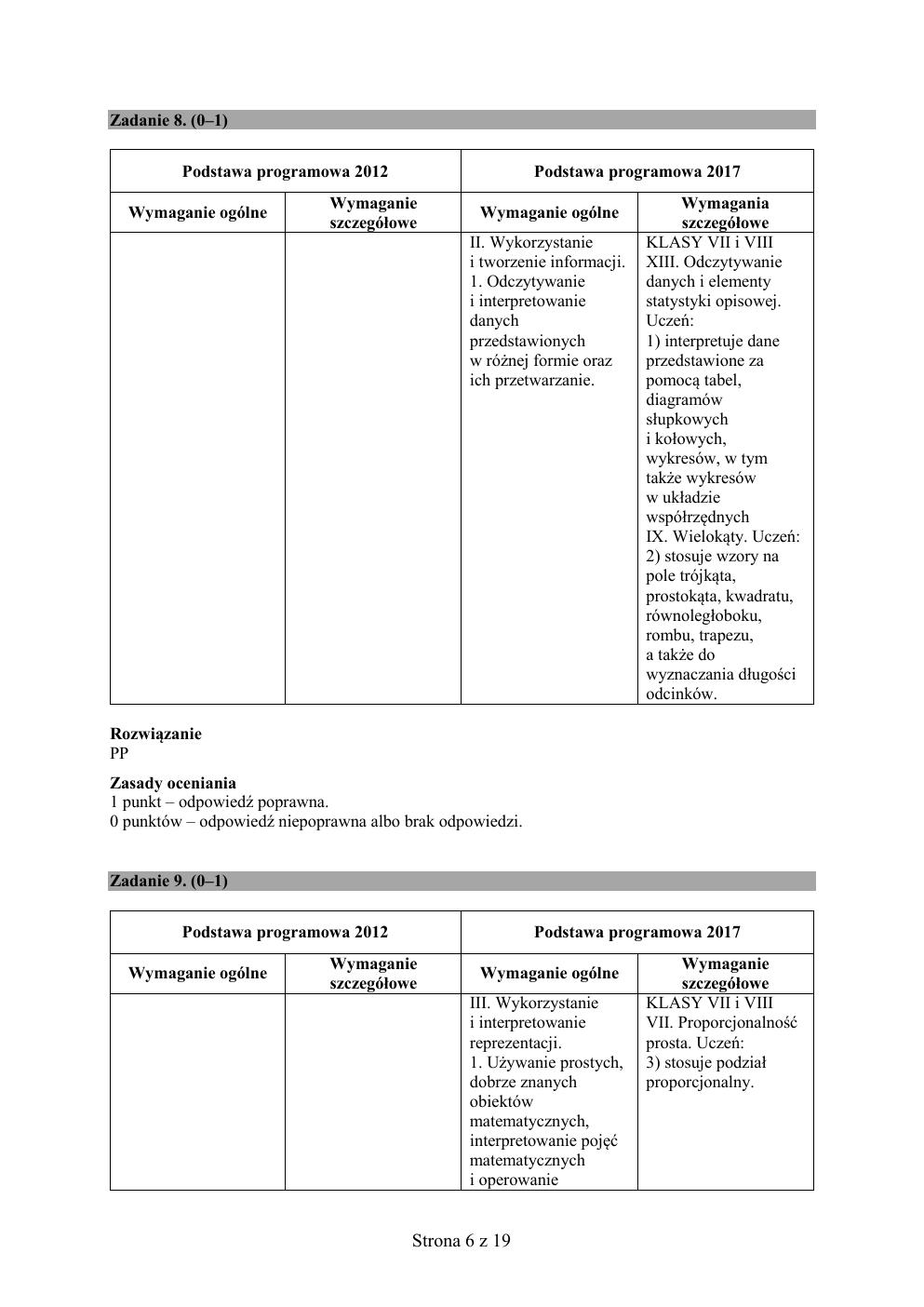 odpowiedzi - matematyka - egzamin ósmoklasisty 2020 próbny-06