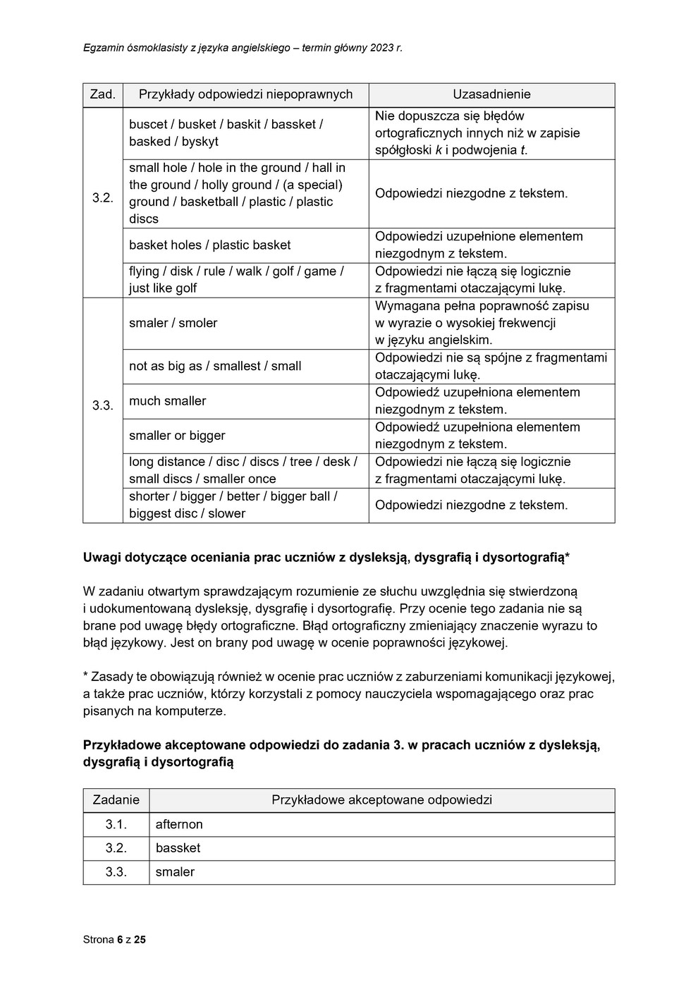 odpowiedzi - język angielski - egzamin ósmoklasisty 2023 - 0006