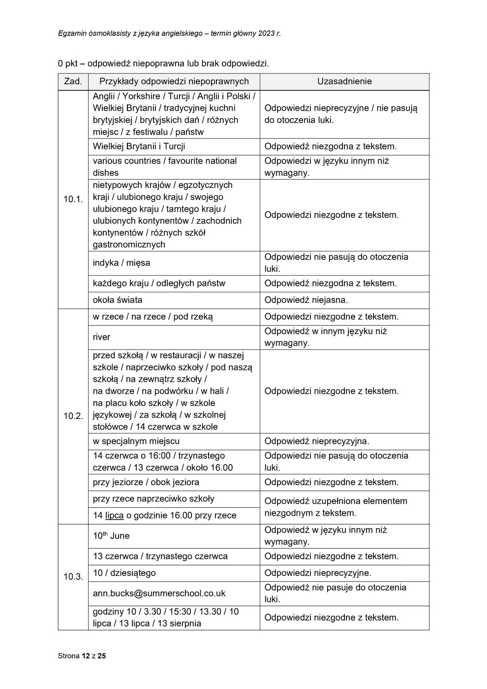 odpowiedzi - język angielski - egzamin ósmoklasisty 2023 - 0012