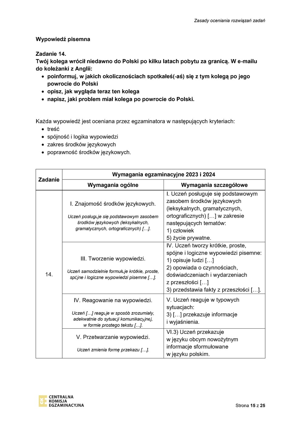 odpowiedzi - język angielski - egzamin ósmoklasisty 2023 - 0015