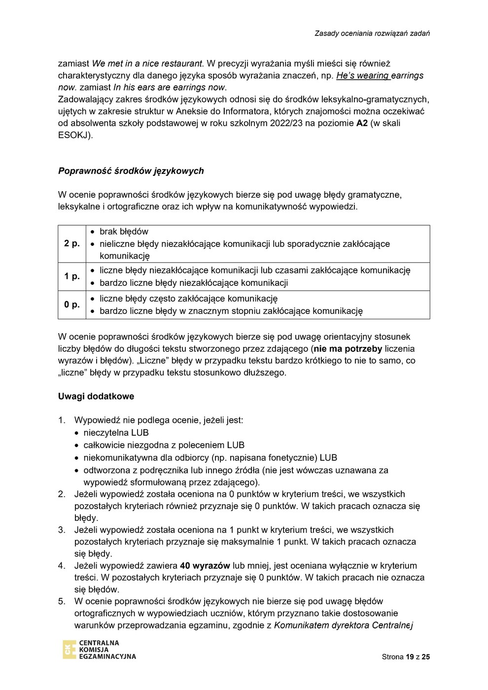 odpowiedzi - język angielski - egzamin ósmoklasisty 2023 - 0019