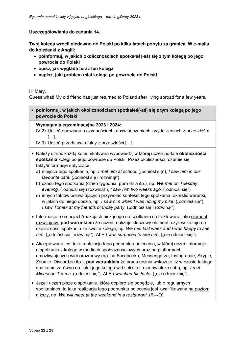 odpowiedzi - język angielski - egzamin ósmoklasisty 2023 - 0022