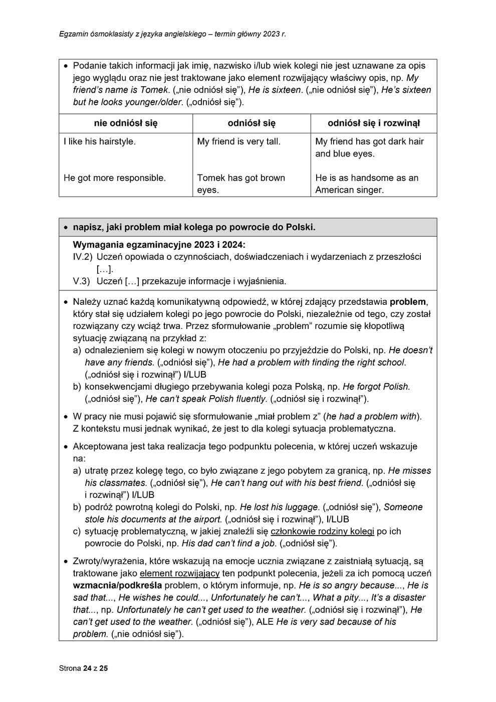 odpowiedzi - język angielski - egzamin ósmoklasisty 2023 - 0024