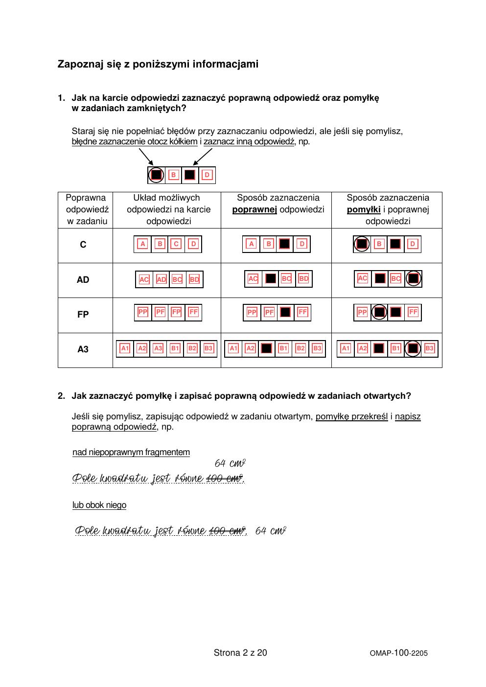 arkusz - matematyka - egzamin ósmoklasisty 2022-02