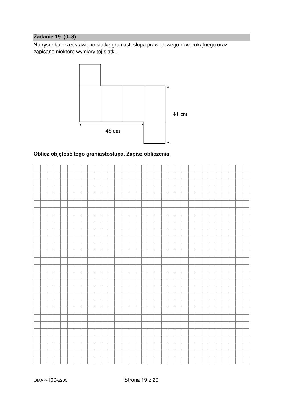 arkusz - matematyka - egzamin ósmoklasisty 2022-19