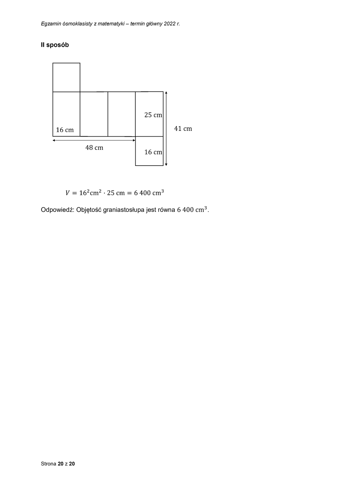 zasady oceniania - odpowiedzi - matematyka - egzamin ósmoklasisty 2022 - 0020