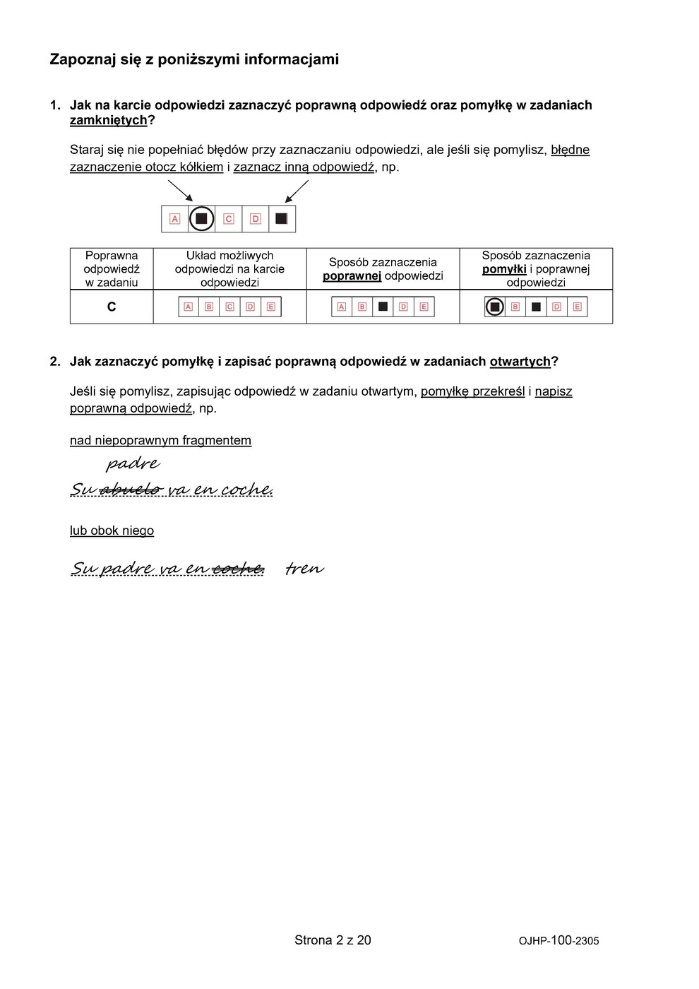 arkusz - język hiszpański - egzamin ósmoklasisty 2023 - 0002