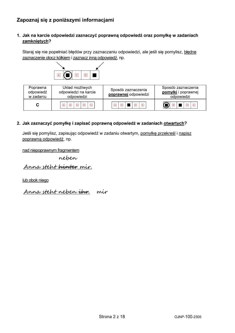 arkusz - język niemiecki - egzamin ósmoklasisty 2023 - 0002