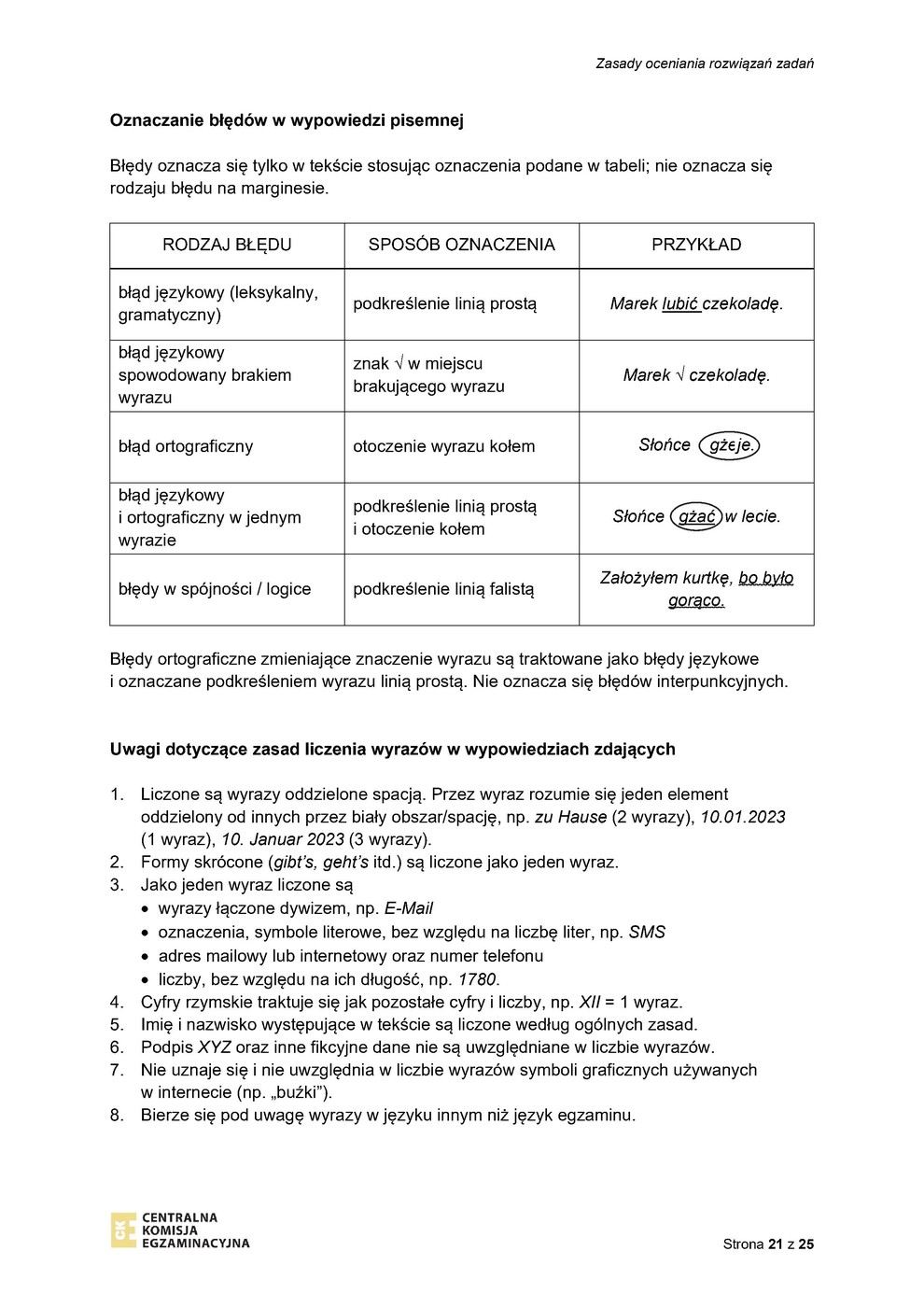 odpowiedzi - język niemiecki - egzamin ósmoklasisty 2023 - 0021