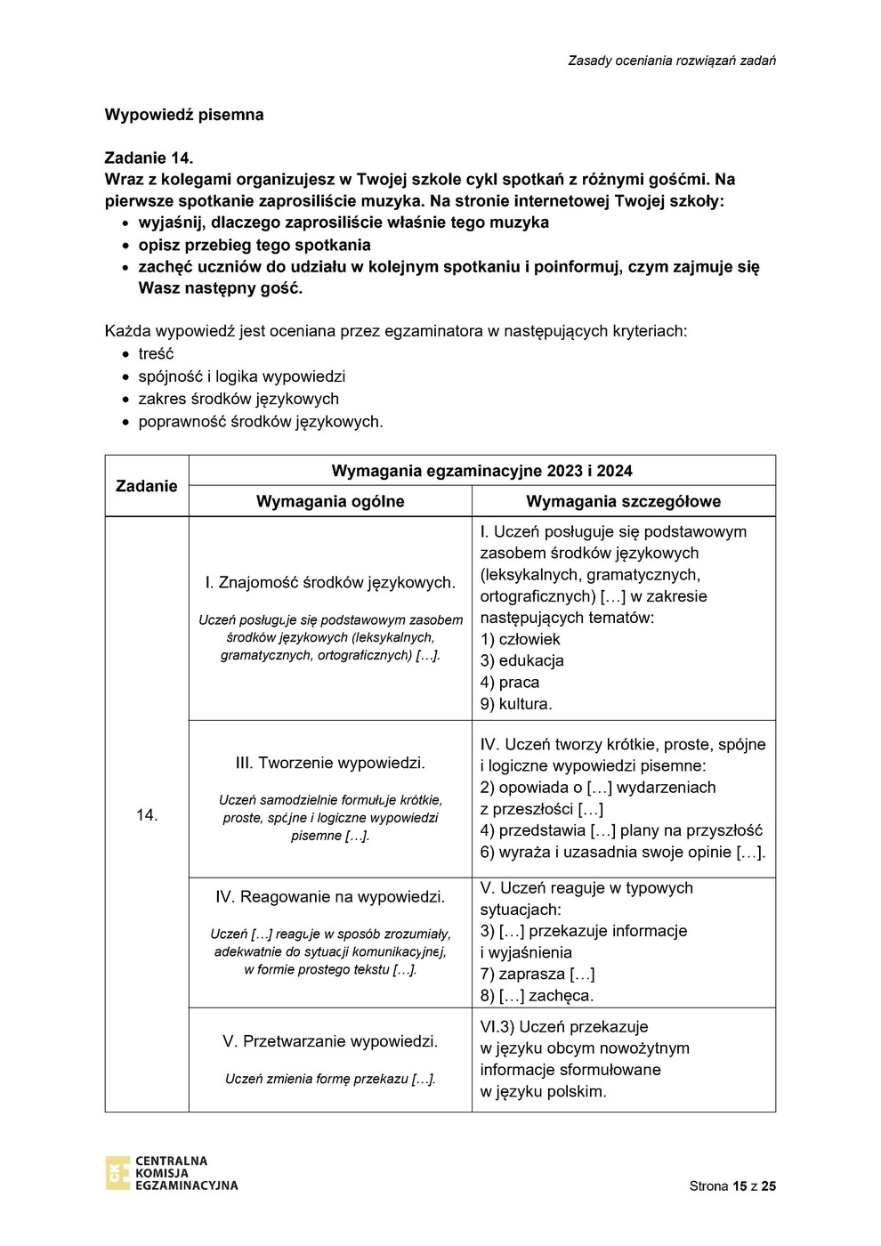 odpowiedzi - język włoski - egzamin ósmoklasisty 2023 - 0015