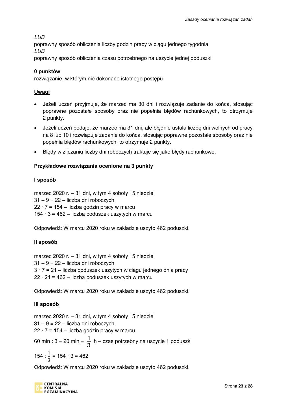 matematyka - egzamin ósmoklasisty 2020 - odpowiedzi-23