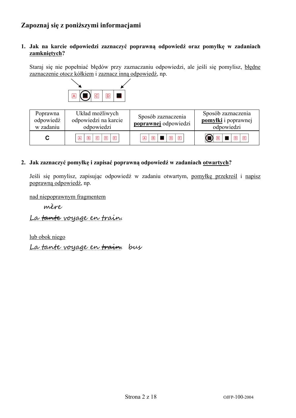 arkusz - francuski - egzamin ósmoklasisty 2020-02