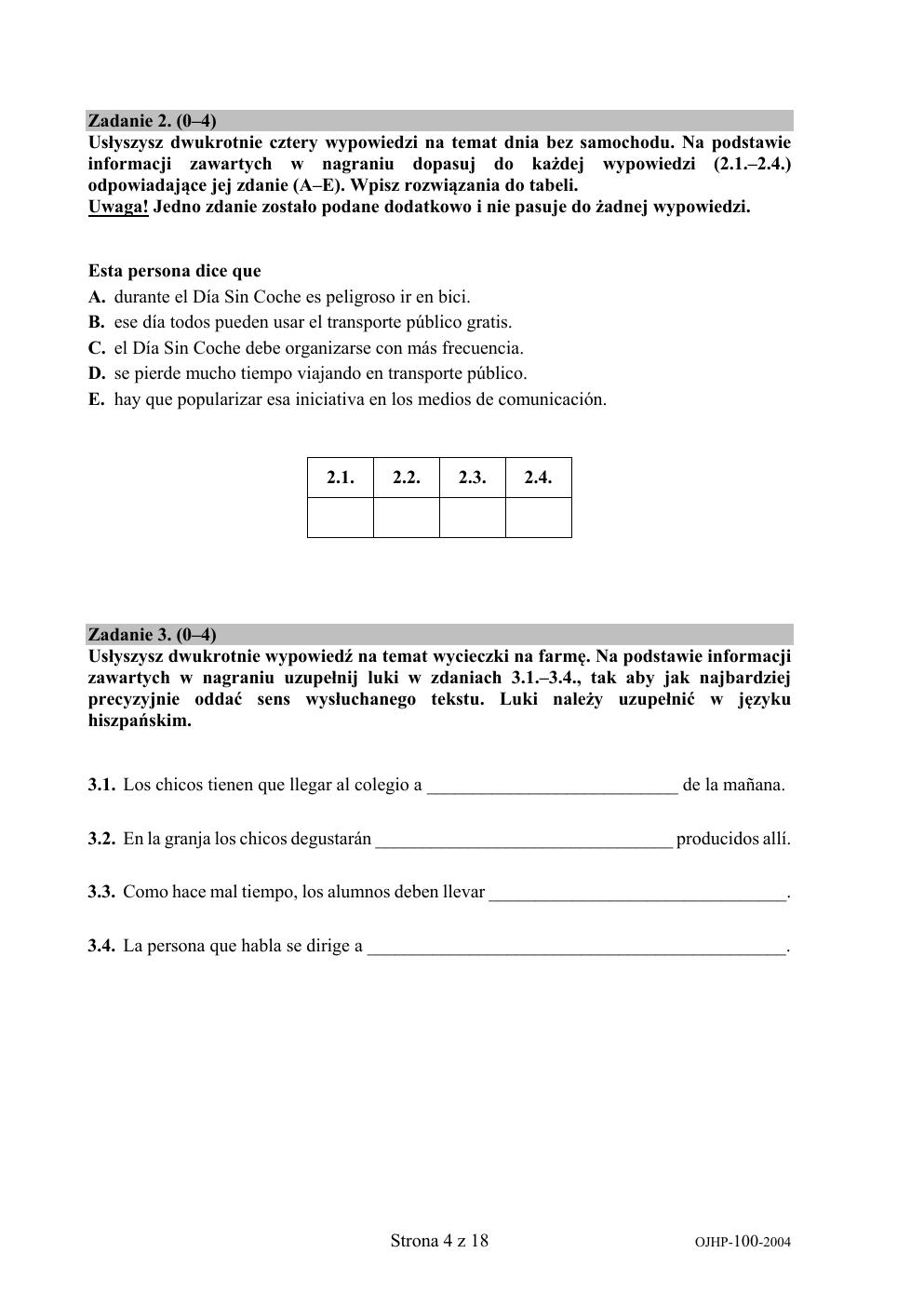 arkusz - hiszpański - egzamin ósmoklasisty 2020-04