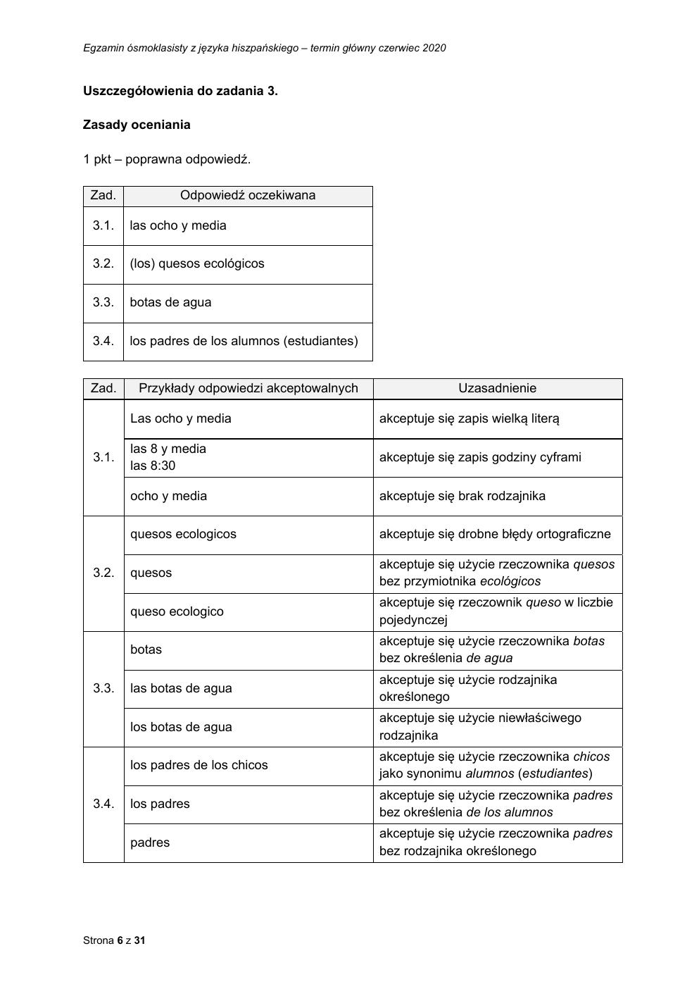 hiszpański - egzamin ósmoklasisty 2020 - odpowiedzi-06