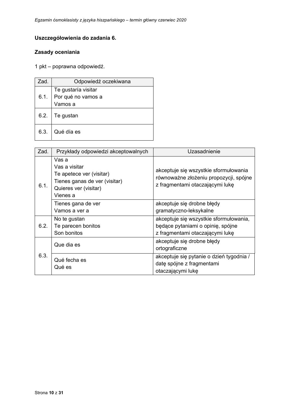 hiszpański - egzamin ósmoklasisty 2020 - odpowiedzi-10