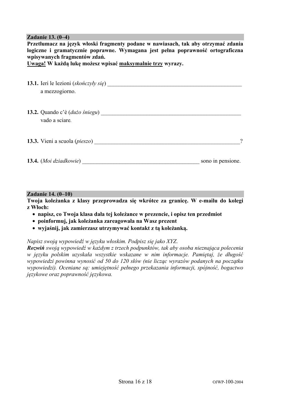 arkusz - włoski - egzamin ósmoklasisty 2020-16