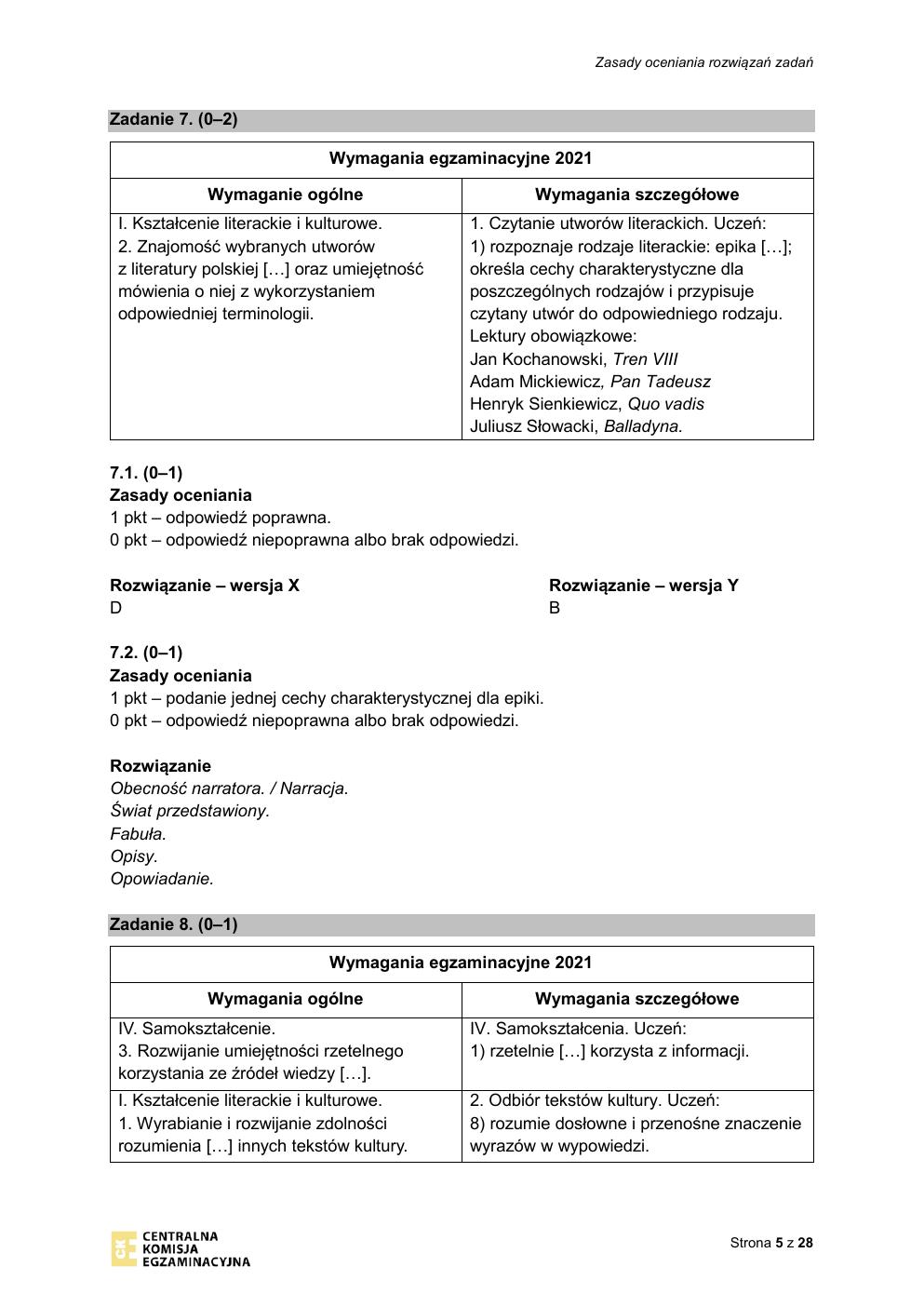 odpowiedzi - język polski - egzamin ósmoklasisty 2021 maj-05